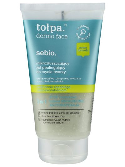 Tołpa Dermo Face Sebio mikrozłuszczający żel peelingujący do mycia twarzy 150ml