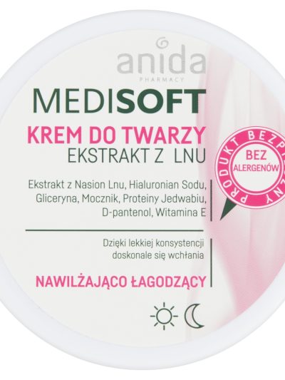 Anida Medisoft nawilżająco-łagodzący krem do twarzy ekstrakt z lnu 100ml