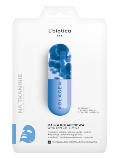 L'biotica Maska kolagenowa na tkaninie - wygładza i liftinguje 23ml