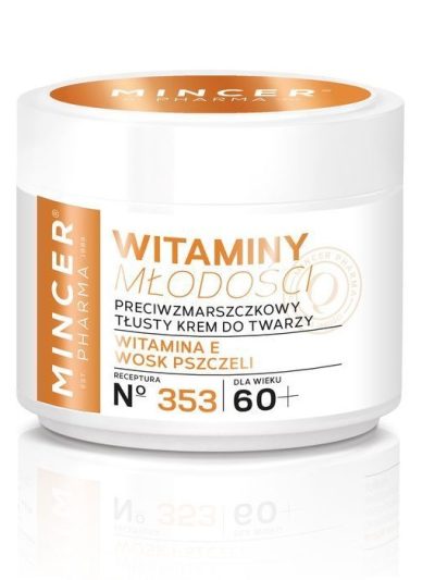 Mincer Pharma Witaminy Młodości 60+ przeciwzmarszczkowy tłusty krem do twarzy No 353 50ml