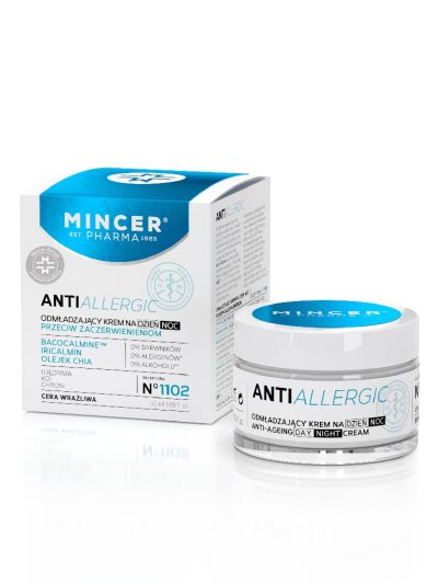 Mincer Pharma Antiallergic odmładzający krem na dzień/noc przeciw zaczerwienieniom No.1102 50ml