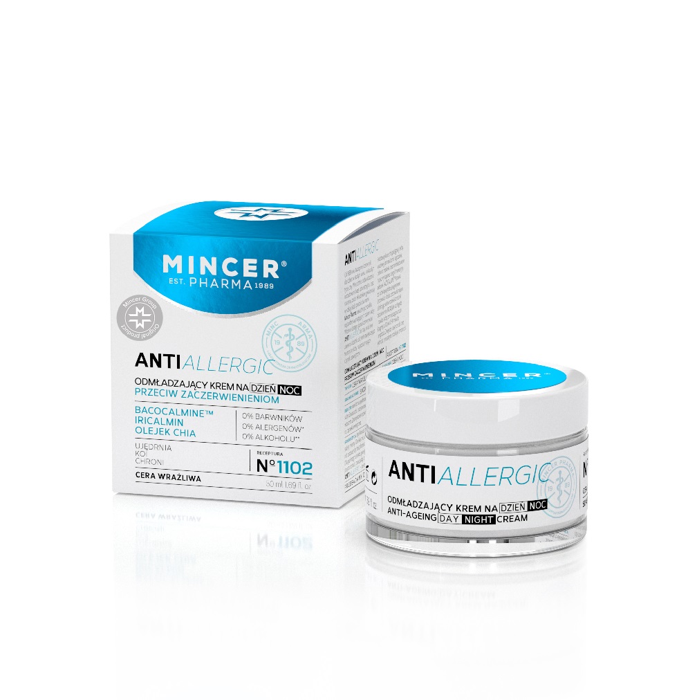 Mincer Pharma Mincer Pharma Antiallergic odmładzający krem na dzień/noc przeciw zaczerwienieniom No.1102 50ml — Inhaltsstoffe und Bewertung