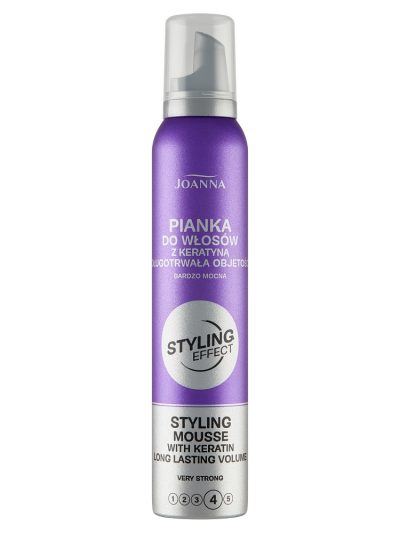 Joanna Styling Effect pianka do włosów z keratyną bardzo mocna 150ml