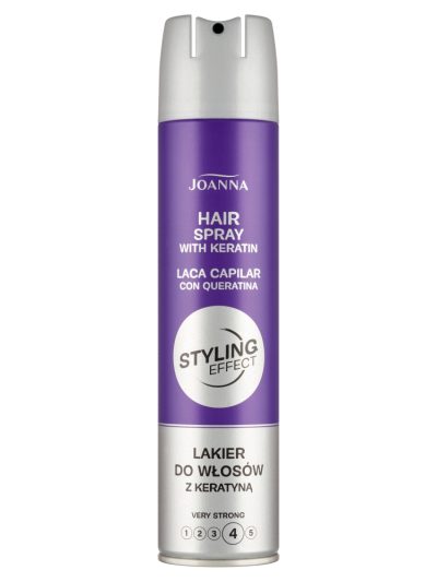 Joanna Styling Effect lakier do włosów z keratyną bardzo mocny 250ml