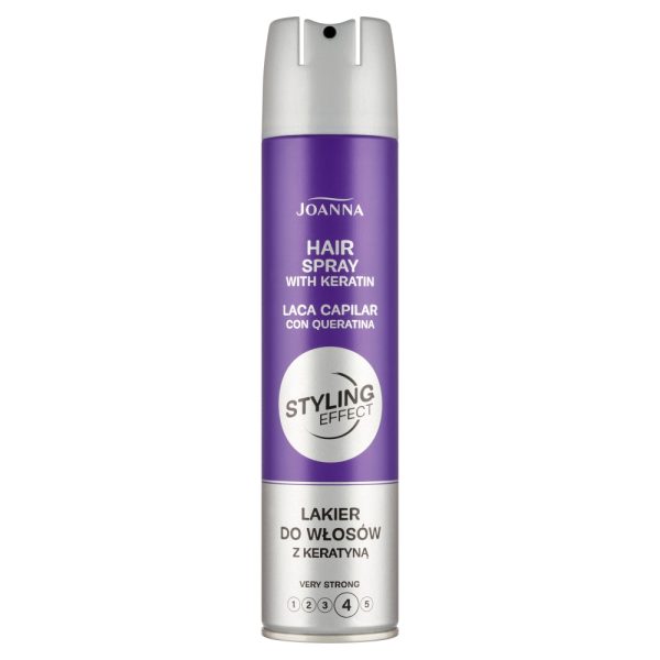 Joanna Styling Effect lakier do włosów z keratyną bardzo mocny 250ml