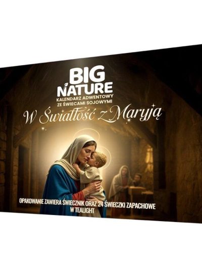 Big Nature W Światłość z Maryją kalendarz adwentowy ze świecami sojowymi i świecznikiem 24szt