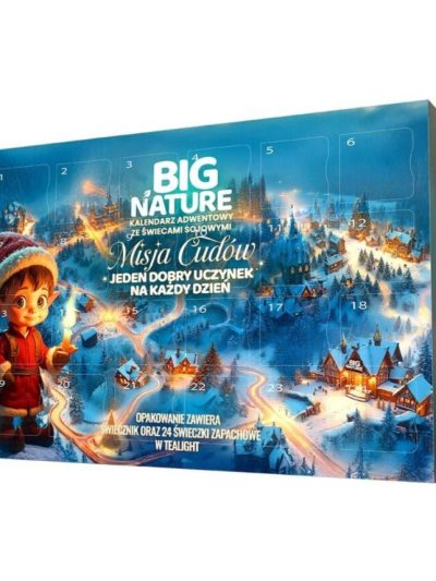 Big Nature Misja Cudów kalendarz adwentowy ze świecami sojowymi i świecznikiem 24szt