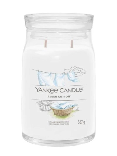 Yankee Candle Duża świeca zapachowa Clean Cotton 567g