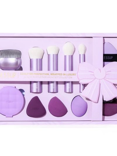 JESSUP Luxury Purple Face Architect Collection zestaw pędzli i gąbeczek do makijażu 11szt.