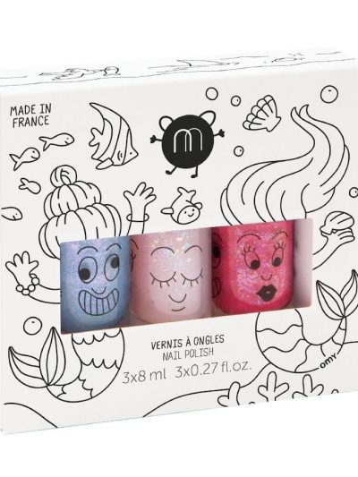 Nailmatic Kids Mermaid D zestaw lakierów do paznokci 3x8ml
