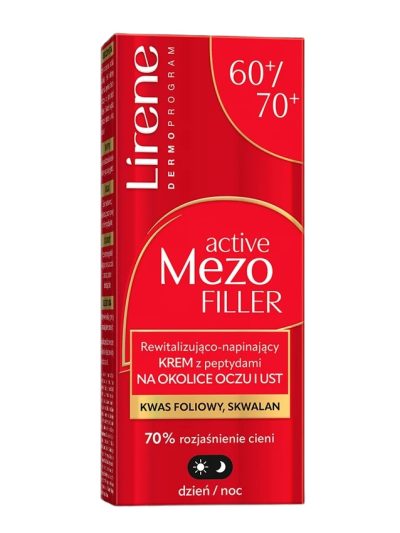 Lirene Active Mezo Filler rewitalizująco-napinający krem z peptydami na okolicę oczu i ust 60/70+ 15ml