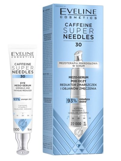 Eveline Cosmetics Caffeine Super Needles 30 mezo-serum pod oczy reduktor zmarszczek i objawów zmęczenia 15ml