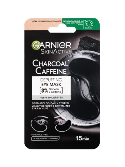 Garnier Charcoal + Caffeine płatki pod oczy redukujące opuchliznę 5g