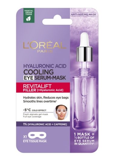 L'Oreal Paris Revitalift Filler &lsqb;+Kwas Hialuronowy&rsqb; chłodząca maska z serum pod oczy 11g