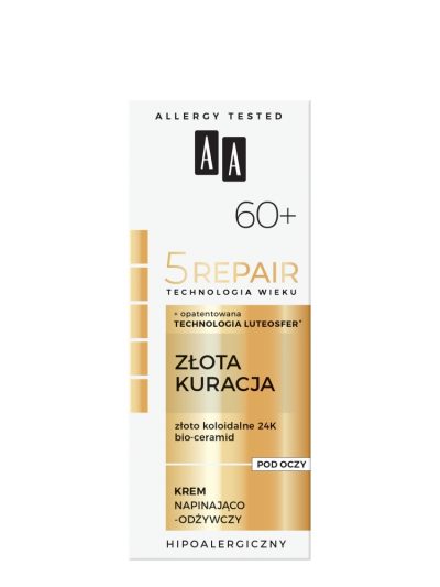 AA Technologia Wieku 5Repair 60+ Złota Kuracja krem pod oczy napinająco-odżywczy 15ml