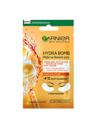 Garnier Moisture+ Fresh Look Eye Tissue Mask energetyzujące płatki pod oczy z sokiem pomarańczowym i kwasem hialuronowym 6g