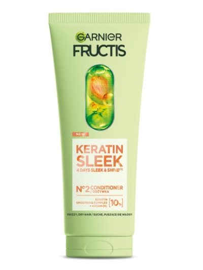 Garnier Fructis Keratin Sleek odżywka do włosów suchych i puszących się 200ml