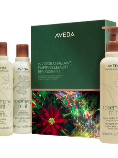 Aveda Invigorating Awe zestaw szampon do włosów 250ml + odżywka do włosów 250ml + żel do mycia ciała i rąk 250ml