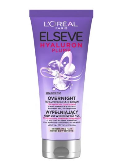 L'Oreal Paris Elseve Hyaluron Plump wypełniający krem do włosów na noc bez spłukiwania 200ml