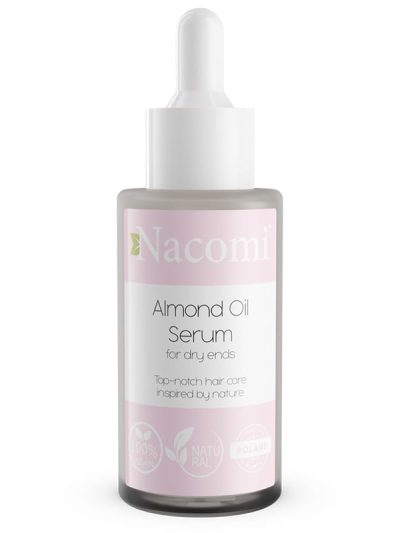 Nacomi Almond Oil Serum serum na końcówki włosów z olejem ze słodkich migdałów z pipetą 50ml