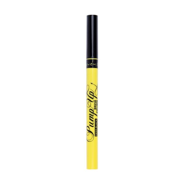 Lovely Pump Up Brush Eyeliner ultra czarny eyeliner z precyzyjnym pędzelkiem Deep Black