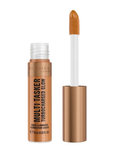Rimmel Multi Tasker Turbocharged Glow rozświetlający bronzer w płynie 008 It's Giving Bronze 10ml