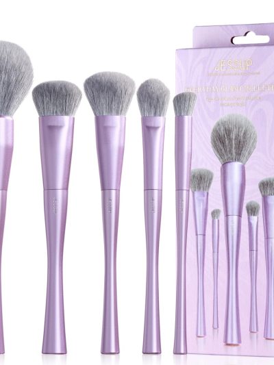 JESSUP Luxury Purple Face Makeup Brush zestaw pędzli T514 5szt.