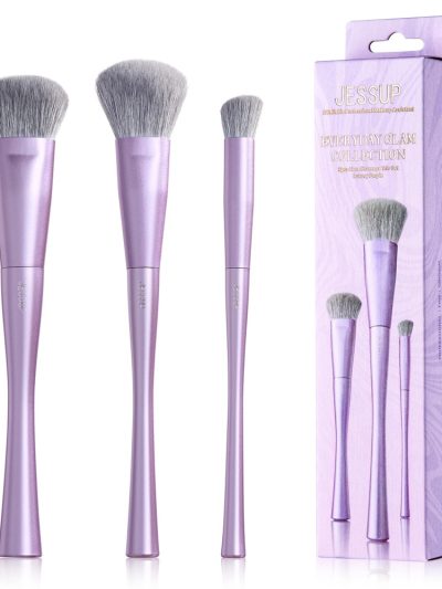 JESSUP Luxury Purple Face Coverage Trio Makeup Brush zestaw pędzli do makijażu T513 3szt.