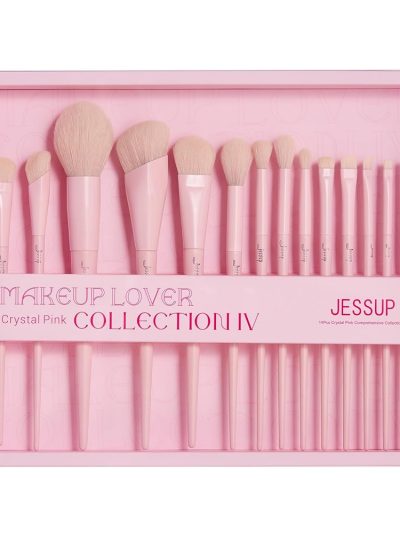 JESSUP Makeup Lover Crystal Pink Collection IV zestaw pędzli do makijażu T495 14szt.