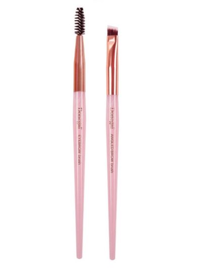 Donegal Mineral Pink pędzel do konturowania brwi + szczoteczka do brwi i rzęs