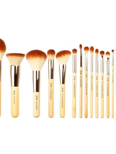 JESSUP Mature Peeled Bamboo Makeup Brush zestaw bambusowych pędzli do makijażu twarzy T140 15szt.