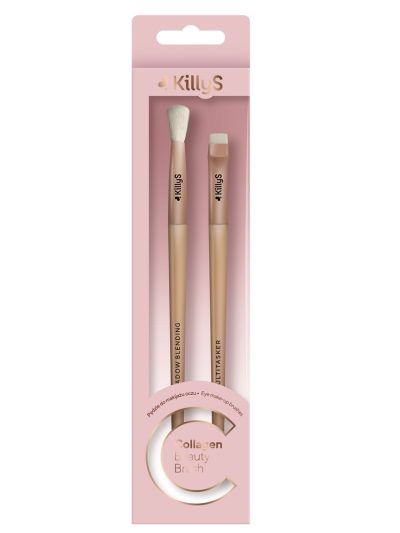 KillyS Collagen Beauty Brush pędzle do brwi i rozcierania cieni 2szt