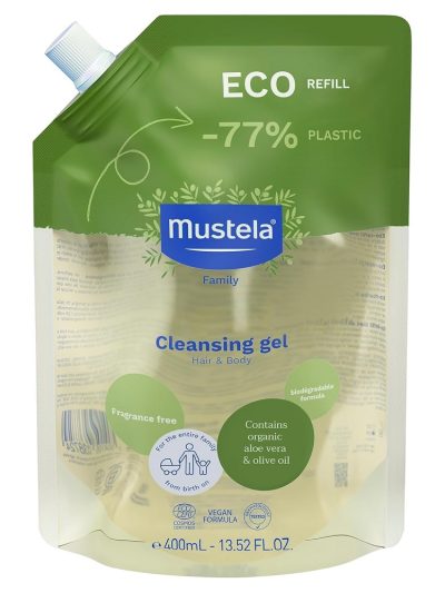 Mustela Organic Cleansing Gel organiczny żel do mycia ciała i włosów refill 400ml