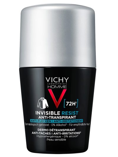 Vichy Homme Invisible Resist 72h antyperspirant w kulce przeciw śladom na ubraniach 50ml