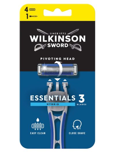 Wilkinson Essentials 3 Hybrid maszynka do golenia dla mężczyzn i 4 wkłady