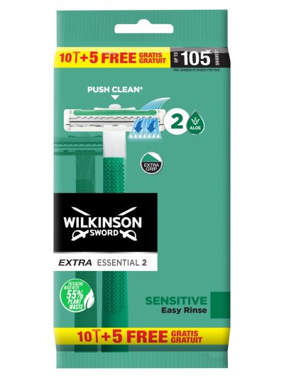 Wilkinson Extra Essential 2 Sensitive jednorazowe maszynki do golenia dla mężczyzn 15szt