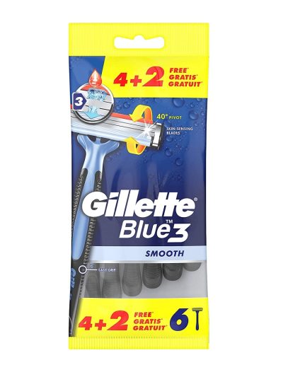 Gillette Blue 3 Smooth jednorazowe maszynki do golenia dla mężczyzn 6szt