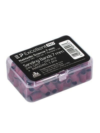 Excellent PRO Sanding Bands jednorazowe opaski ścierne o gradacji 240 z nośnikiem o średnicy 7mm 100szt