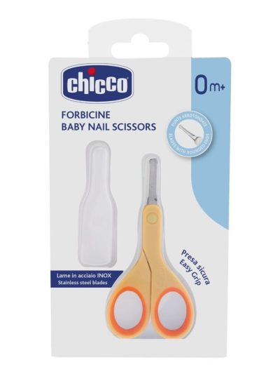 Chicco Baby Nail Scissors nożyczki z osłonką 0m+ Pomarańczowe