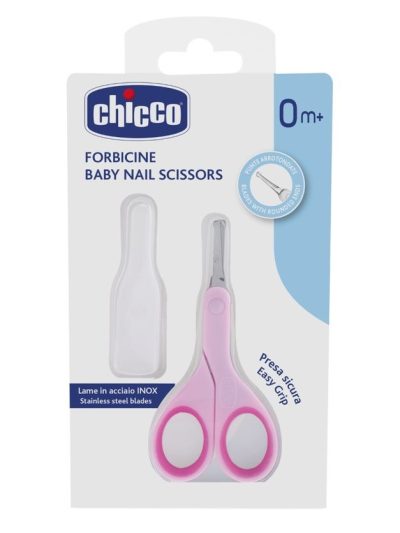 Chicco Baby Nail Scissors nożyczki z osłonką 0m+ Różowe