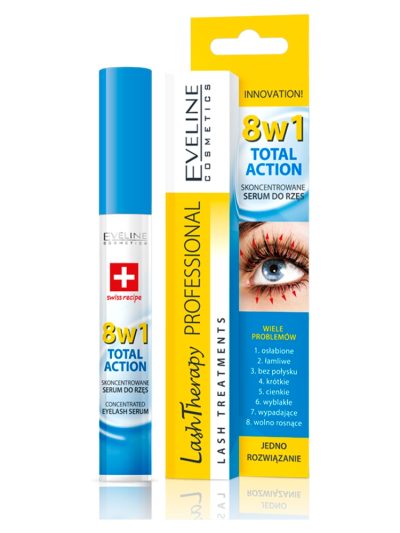 Eveline Cosmetics Lash Therapy Professional 8w1 Total Action skoncentrowane serum do rzęs 10ml
