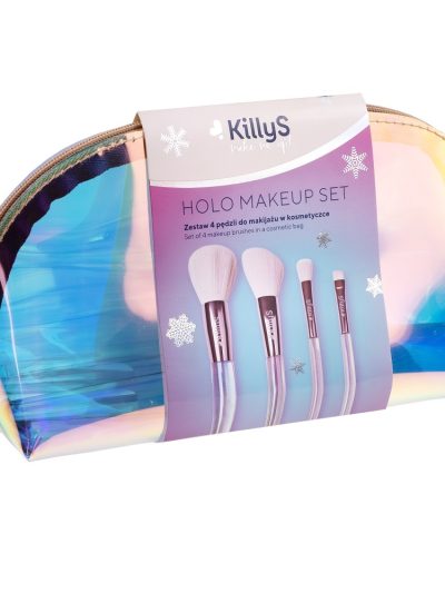 KillyS Holo Makeup zestaw 4 pędzli do makijażu w kosmetyczce