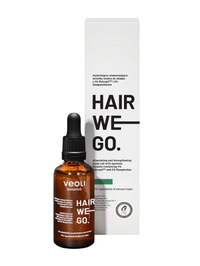 Veoli Botanica Hair We Go stymulująco-wzmacniająca wcierka wodna do skalpu z 3% Baicapil™ i 2% Sangmodanem 50ml