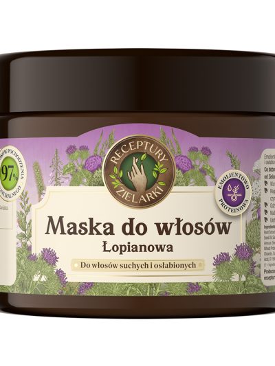 Receptury Zielarki Maska łopianowa do włosów suchych i osłabionych 300ml