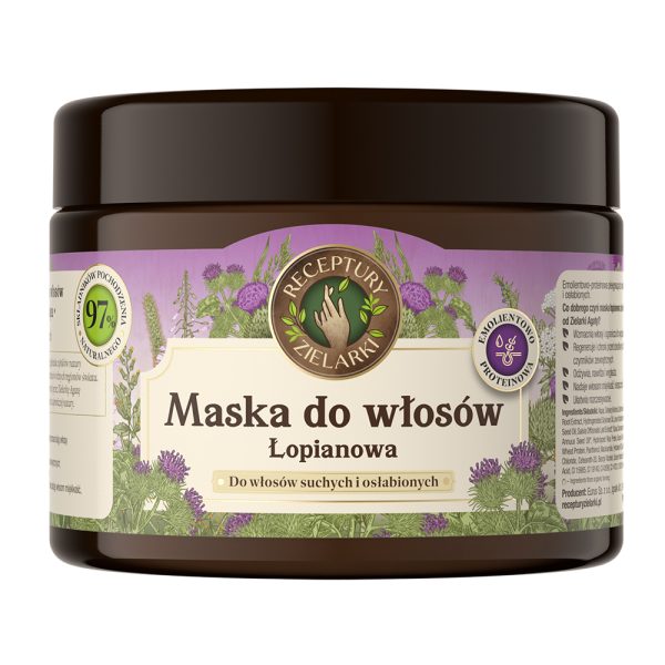 Receptury Zielarki Maska łopianowa do włosów suchych i osłabionych 300ml