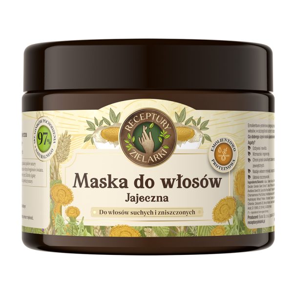 Receptury Zielarki Maska jajeczna do włosów suchych i zniszczonych 300ml