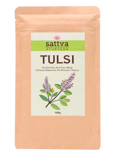 Sattva Tulsi Herbal Hair And Face Mask ziołowa maseczka do włosów i twarzy 100g