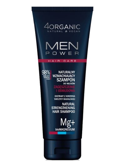 4organic Men Power naturalny wzmacniający szampon do włosów Zagęszczenie i Odbudowa 250ml