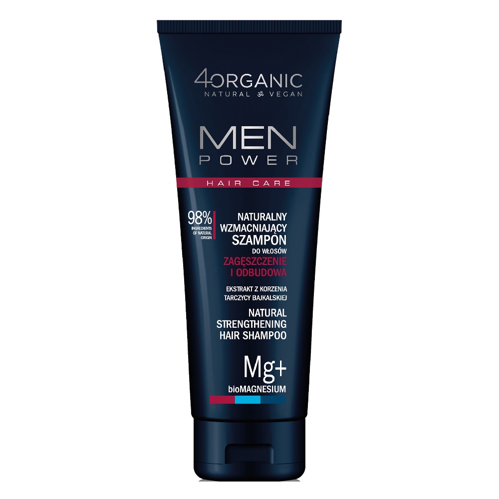 4organic 4organic Men Power naturalny wzmacniający szampon do włosów Zagęszczenie i Odbudowa 250ml — Inhaltsstoffe und Bewertung