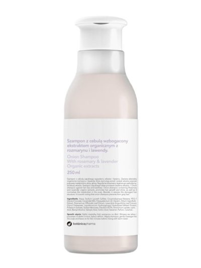 Botanicapharma Szampon z cebulą wzbogacony ekstraktem organicznym z rozmarynu i lawendy 250ml